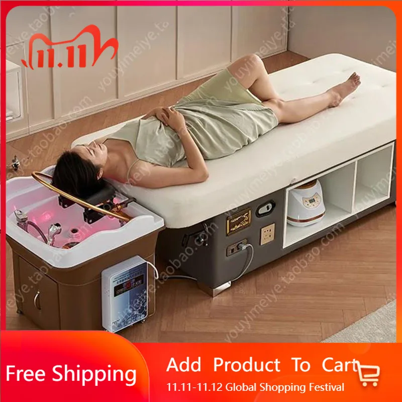 

Equipment Shaving Shampoo Bed Therapy Center with Sink Shampoo Chair Hair Stylist Chinese Spa Headspace Cadeira Unique Furniture