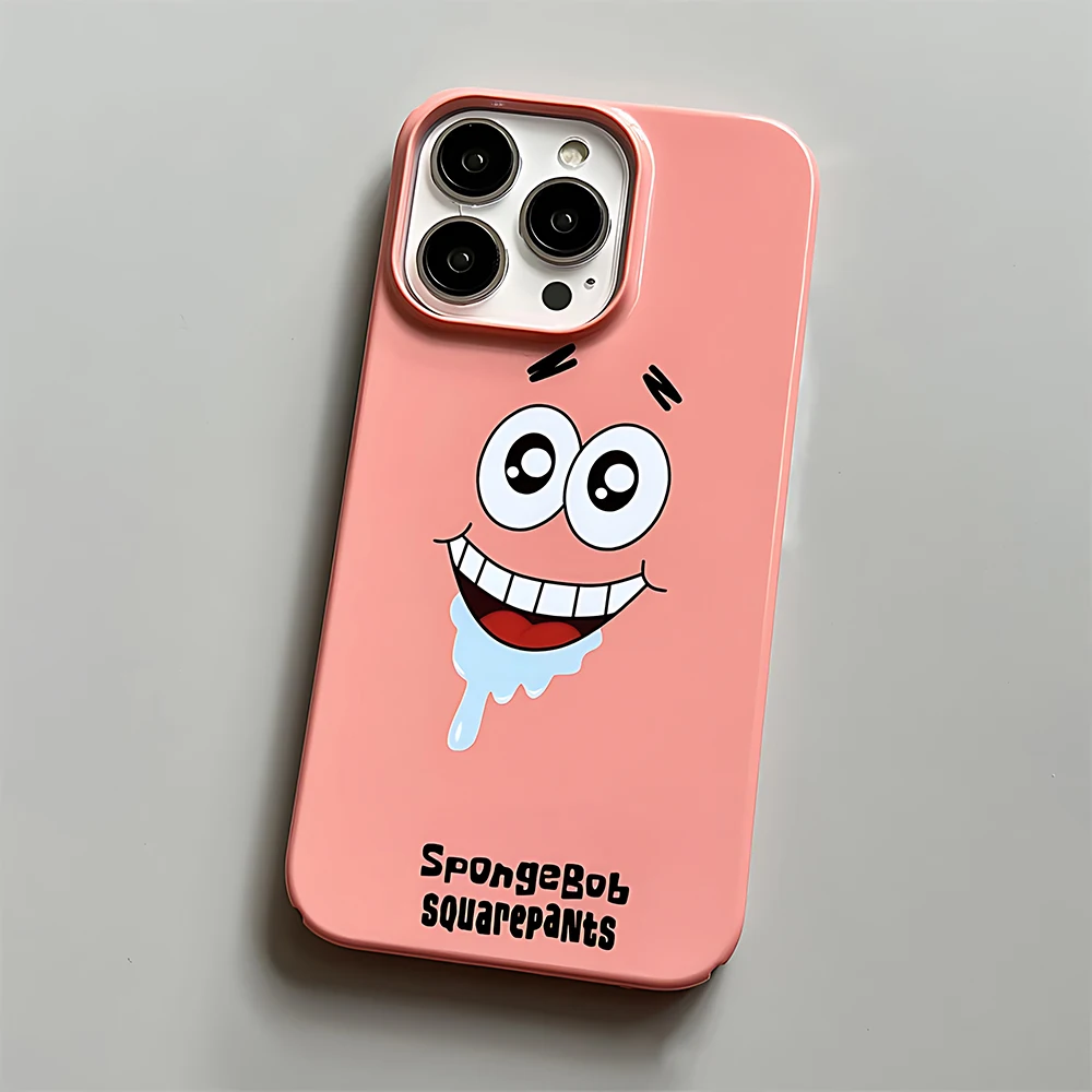 Etui na telefon Anime SpongeBobs Cool do iPhone\'a 16 15 14 13 12 11 Pro Max XS XR XSMax 6 7 8 Plus Glossy HD Hard PC Cover