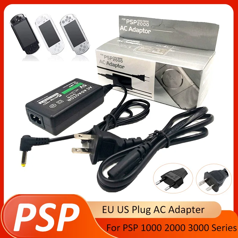 Adaptador AC para PSP 1000 2000 3000 Série, Carregador de Parede para Casa, Cabo de Alimentação para Sony PSP, Carregador de Viagem