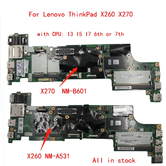 

DX270 NM-B061 BX260 NMA531 motherboard Model Multiple optional compatible for Lenovo Thinkpad X270 X260 laptop with CPU I3 I5 I7