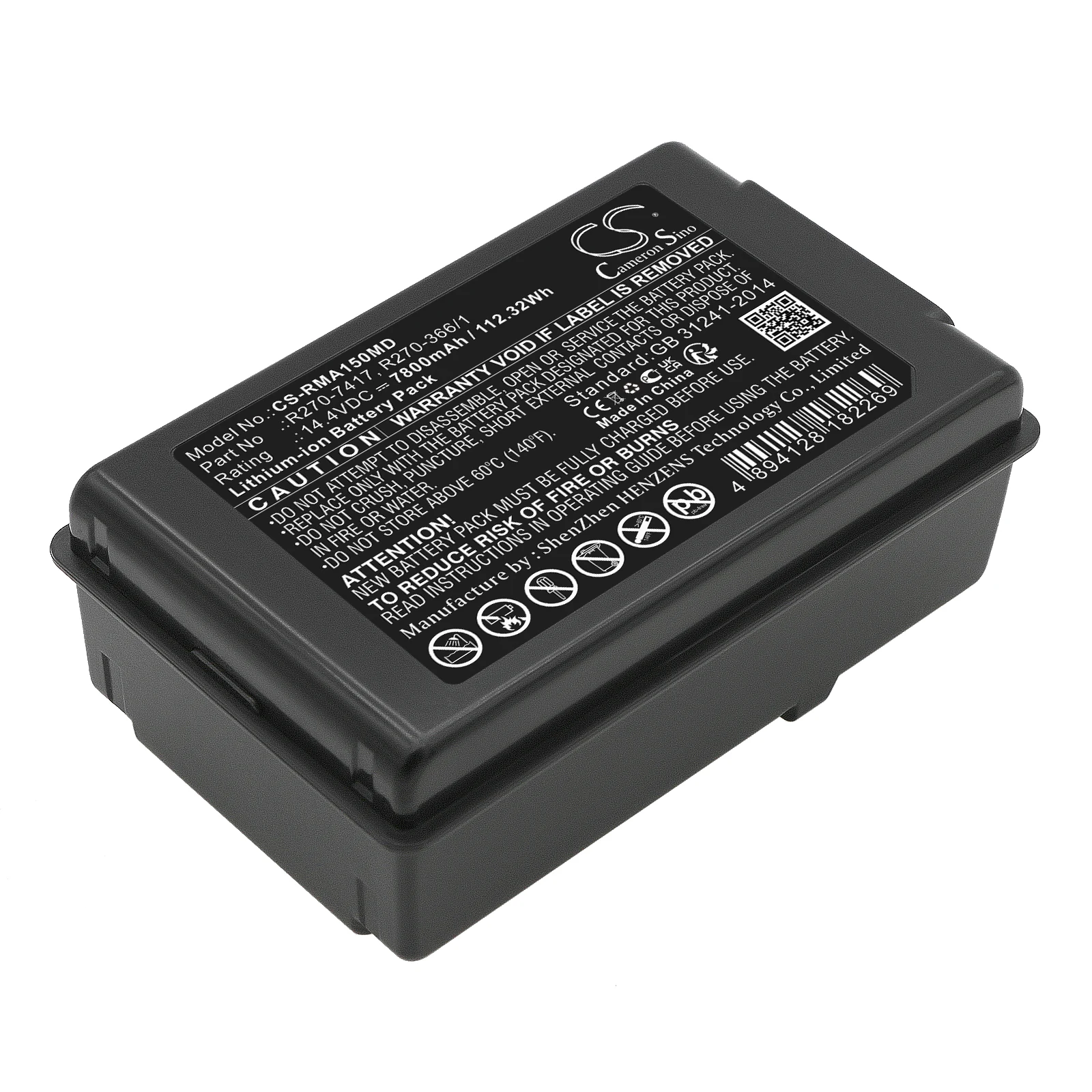 

Li-ion Medical Battery for ResMed, 14.4V, 7800mAh, Compatible Models: Astral 150 Ventilator Ultralif