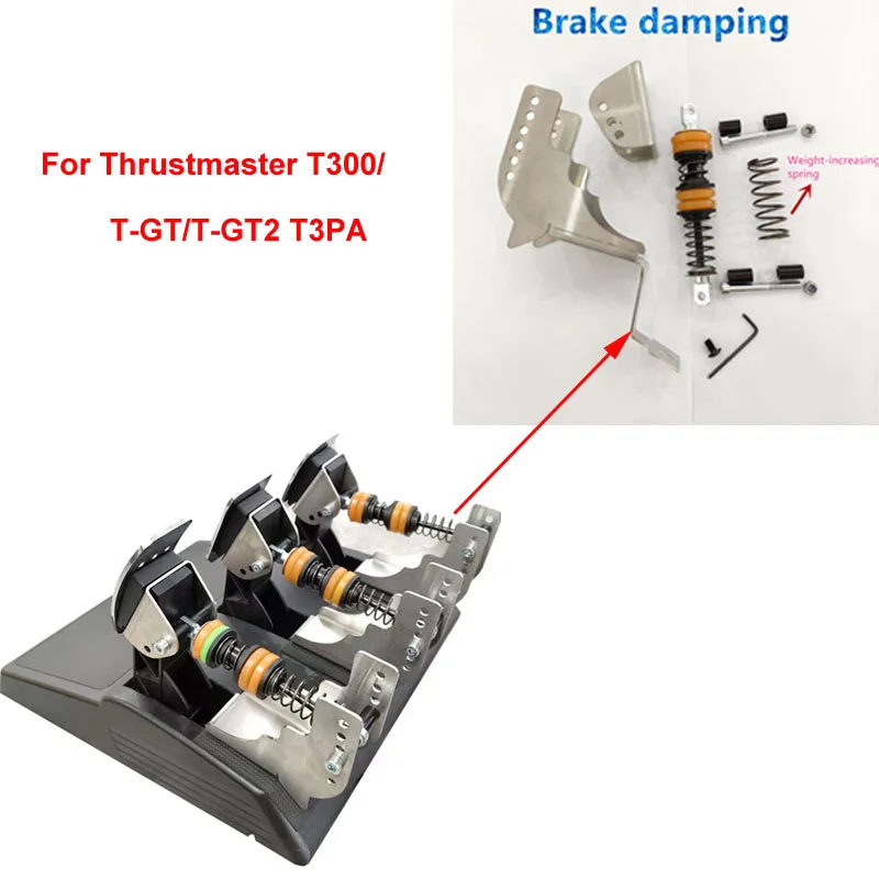 Simracing Racing – Kit de mise à niveau d'amortissement de ressort de pédale d'accélérateur/frein/embrayage de jeu pour pédale Thrustmaster T300/T-GT/T-GT2 T3PA