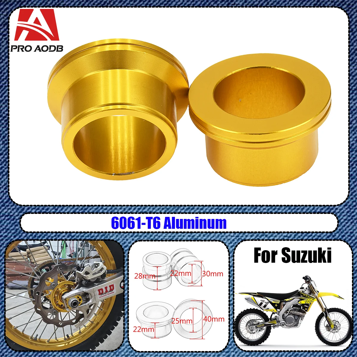 

RMX450Z 2010-2017 RM Z250 Z450 RMX 450Z 250 450 RMZ250 2007-2019 RMZ450 2005-2019 Motorcycle CNC Front and Rear Wheel Hub Spacer