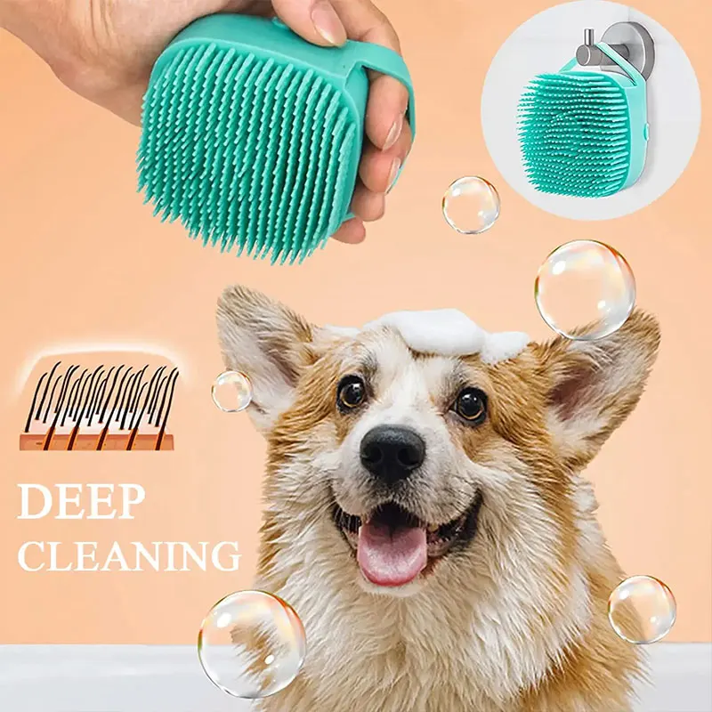 1pc Haustier Hund Silikon Bad Pinsel Reinigung Pflege Bad Massage Pinsel Hund Pinsel Shampoo Massage Bad Pinsel Pet Liefert