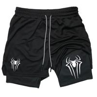 2-in-1 running shorts for men's fitness leggings, with phone pocket, towel ring, summer sports pants
