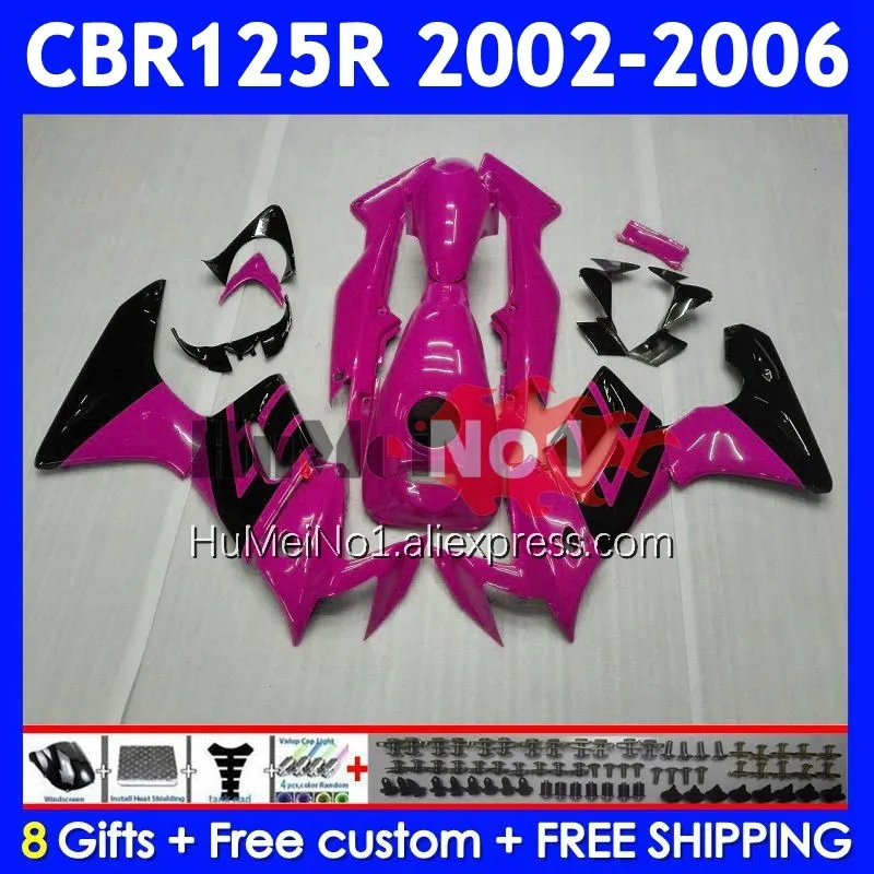 +Tank For HONDA CBR125R Pink Black CBR-125R 02 03 2004 2005 2006 12No.112 CBR125 CBR 125CC 125 125R 2002 2003 04 05 06 Fairing