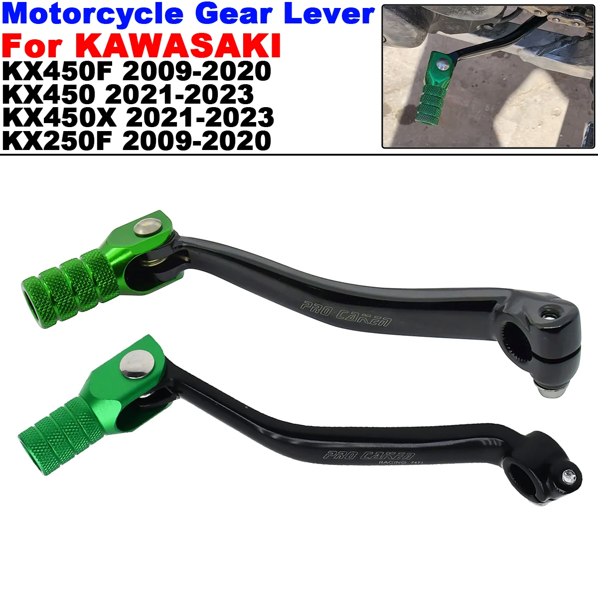 

Motorcycle CNC Gear Shifter Shift Lever Pedal For KAWASAKI KX450 KX450F KX450X KX450 KX250F KX 450F 450X 250F 2009-2022 2023