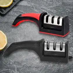 Messenslijper Slijpsteen Slijpen Professionele multifunctionele 3-traps keramische slijper voor keukenmes met antislipbasis
