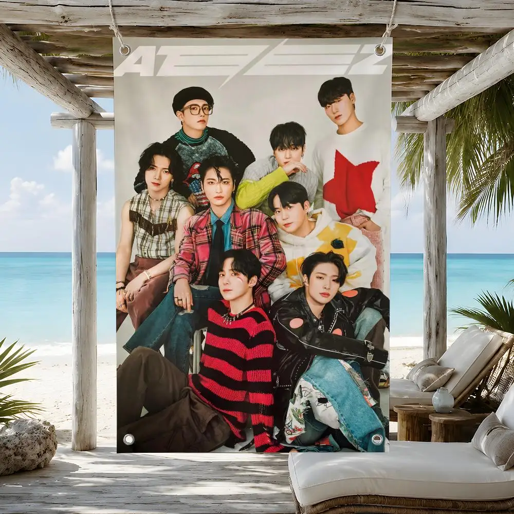 Music Kpop Group ATEEZ Flags Indoor Outdoor Decorative Flag Banner for Wall Garden Yard Porch Patio Home Party Decor