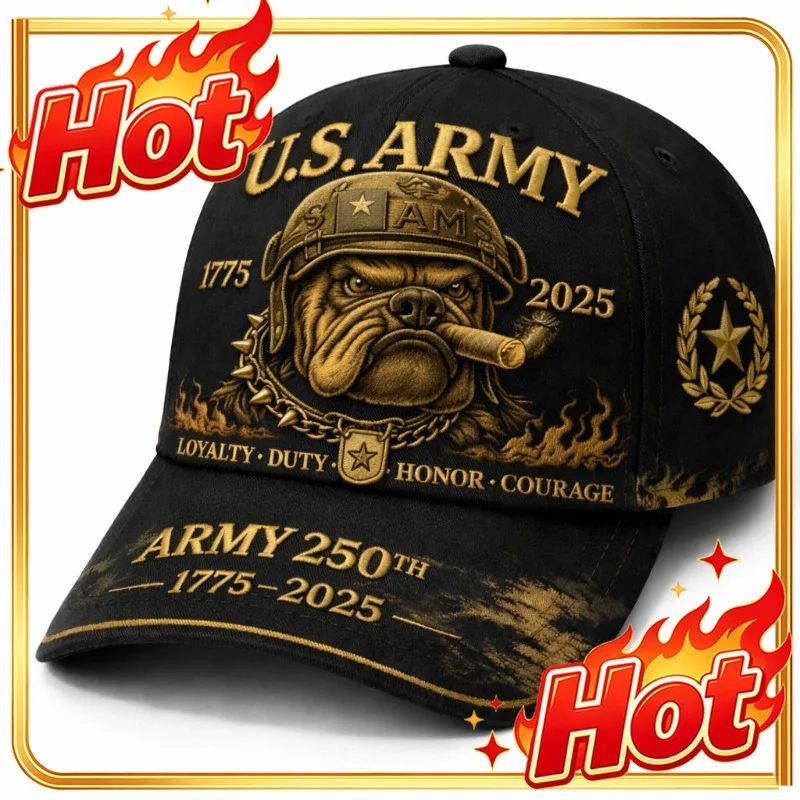 Custom Unisex U.S. Army Commemorative Snapback Hat for Army Fans Golden Star Eagle 1775-2025 Design This We'Ll Defend