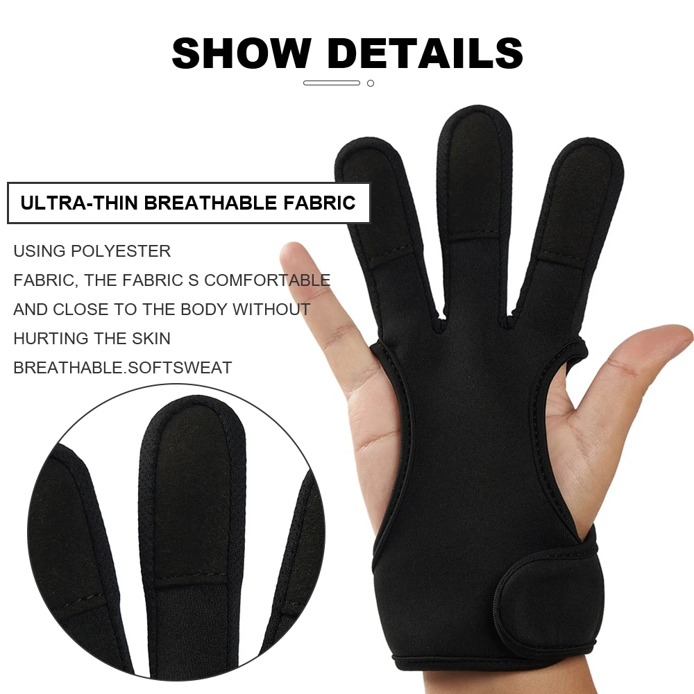 Archery Guard Finger Neoprene Shooting Gloves Fingertip Non-Slip Breathable 3 Finger Hunting Finger Protector Hunting Accesory