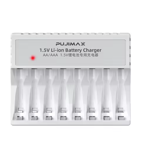 8-Slot Lithium Battery Charger With Cable For AA 1.5V Lithium Battery Large Capacity Rechargeable Li-ion Battery