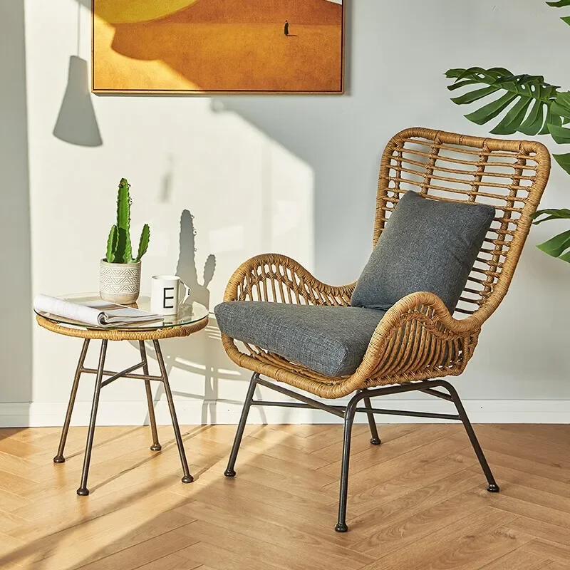 Outdoor Table Rattan Chairs Outdoor Furniture Outdoor Balconies Nordic Leisure Table and Chair Garden Rattan Furniture