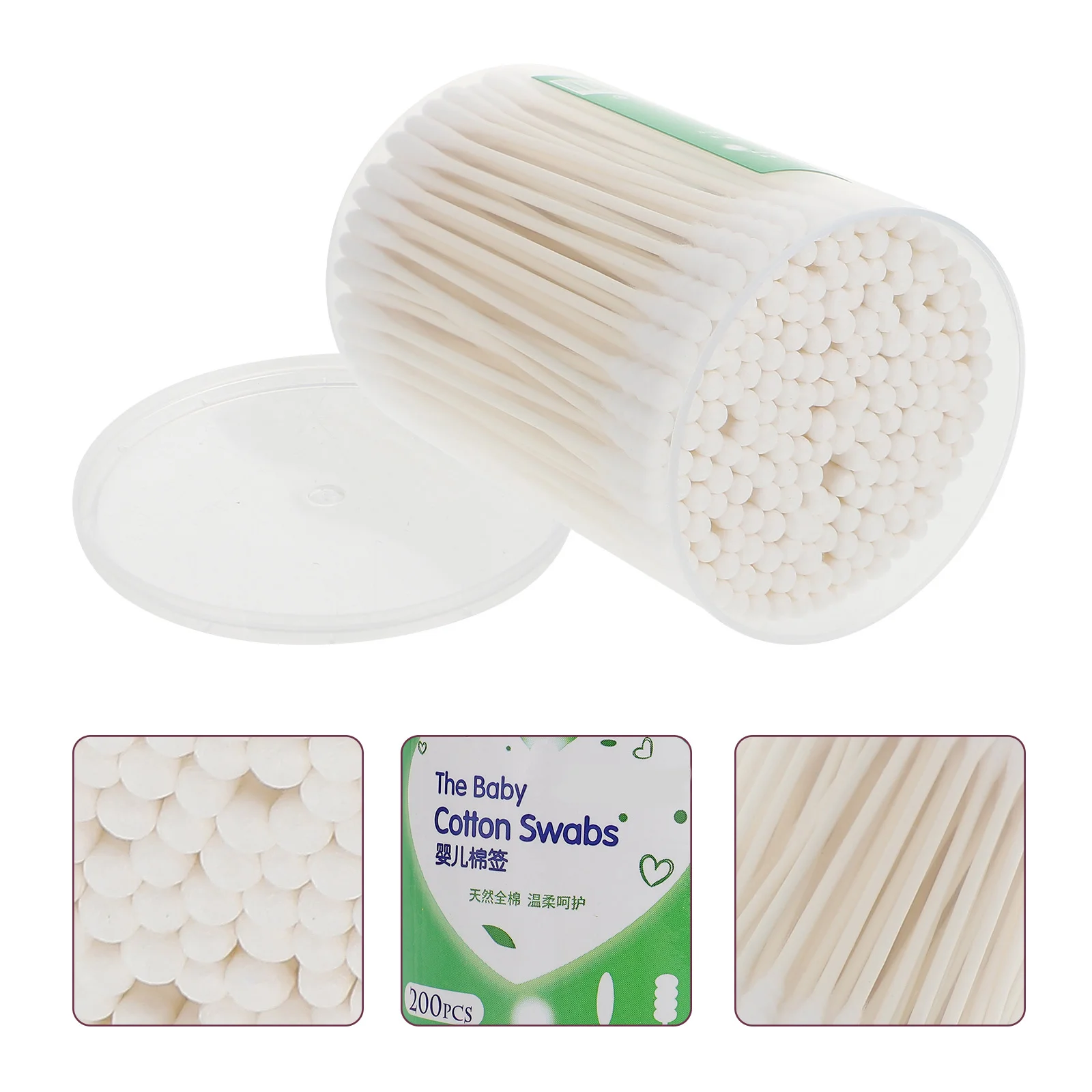 

2 Boxes Newborn Cleaning Cotton Swabs Hypoallergenic Baby Double Tipped Disposable Ear Cleaning Tool For Makeup Skin