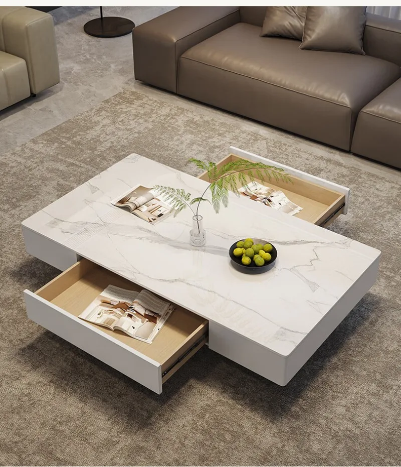 Italian living room rectangular coffee table light luxury high-end Internet celebrity small apartment coffee table table