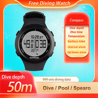 Sunroad New Diving Watch Free Dive Pool Swim Trainning Spearo Fishing 50m Depth Underwater Waterproof Man Fashion Digital Watch