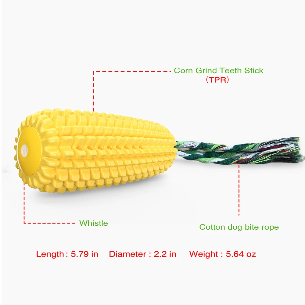 Corn Chew Dog Toy For Medium Large Dogs Outdoor Interactive Tooth Clean Bite Resistant Toys Labrador French Bulldog Pet Supplies