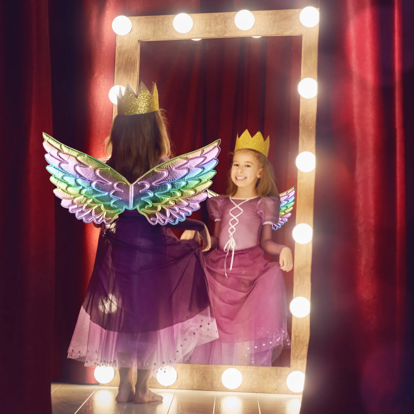 妖精天使虹の羽キッズギフトガールズボーイズ誕生日パーティー衣装フェスティバルパフォーマンス装飾コスプレ小道具用品