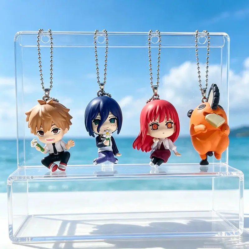 Chainsaw Man 3d Figure Keychain Anime Gashapon Pendant Reze Makima Denji Pochita Collectible Bag Decoration For Anime Fans