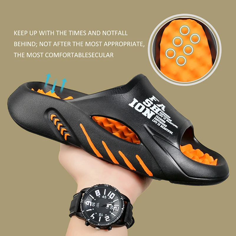 Men'S Slippers Massage Slip-On Platform Slippers for Men Shoes Fashion Outdoor Beach Anti-Slip Flip-Flops Man'S Sandals 2024