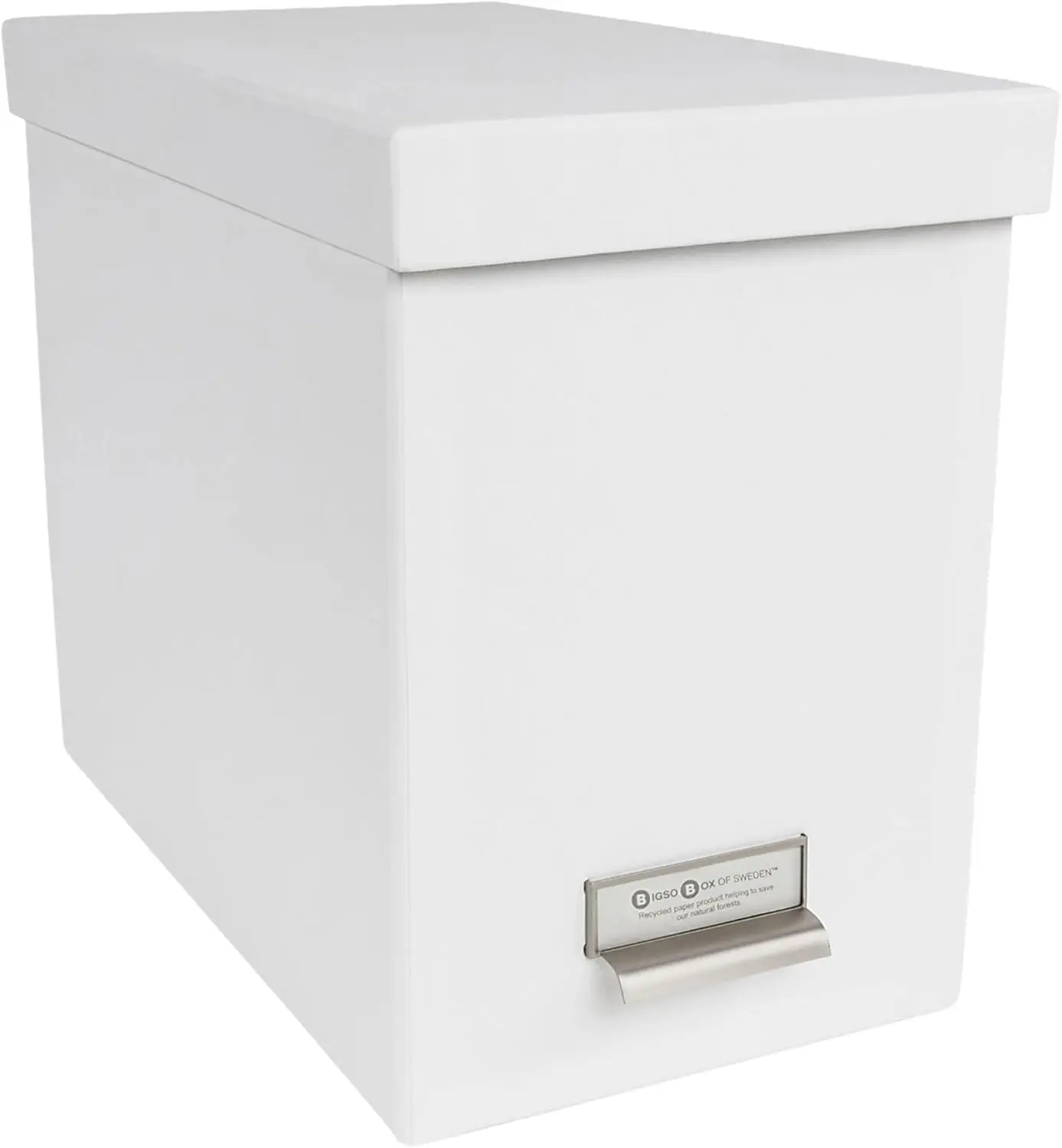 

Desktop File Storage Box with Lid & Label Window, Hanging Organizer for Letter-Size Papers, 7.36x13.38x10.51 in, White