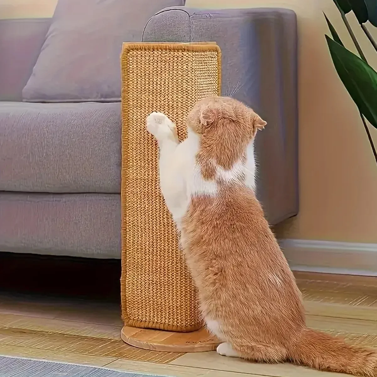 Sisal-Katzenkratzpad mit Klettverschluss, eine langlebige, kratzfeste, an der Wand montierte Haustierunterlage, geeignet für Sofas, Tischbeine, Betten, Wände