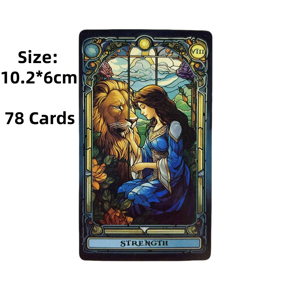 Stained Glass Tarot A 78-Card Deck Leisure Entertainment Game Card Family Gathering Divination Board Playing Game Cards