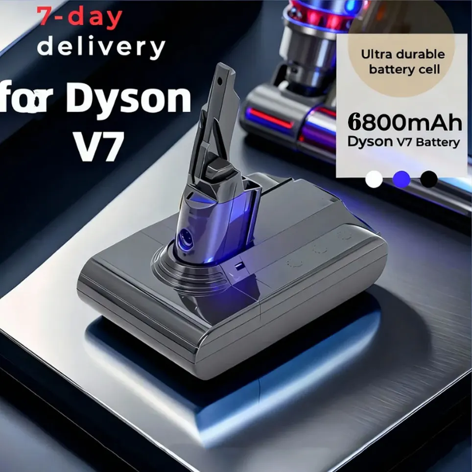 Batería de Repuesto para Dyson V7 - 21.6V 6800mAh Li-ion - Compatible con Aspiradora V7 Tier Pro, 100% Original y de Alta Calidad