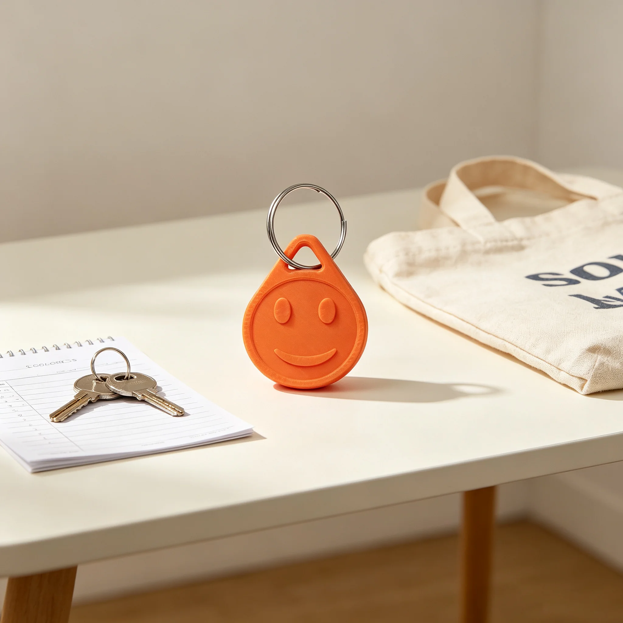 5 Stück Smiley-Gesicht Einkaufswagenchip Schlüsselanhänger 3D-Druck Tragbare Supermarkt-Trolley-Entriegelungsmünze mit Schlüsselring – Detail 5