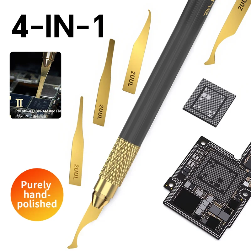 

2UUL DA61 4IN1 Hand Finish Blades II Scraping Pry Knife for PCB Underfill Clean Motherboard CPU IC Chip Glue Remover