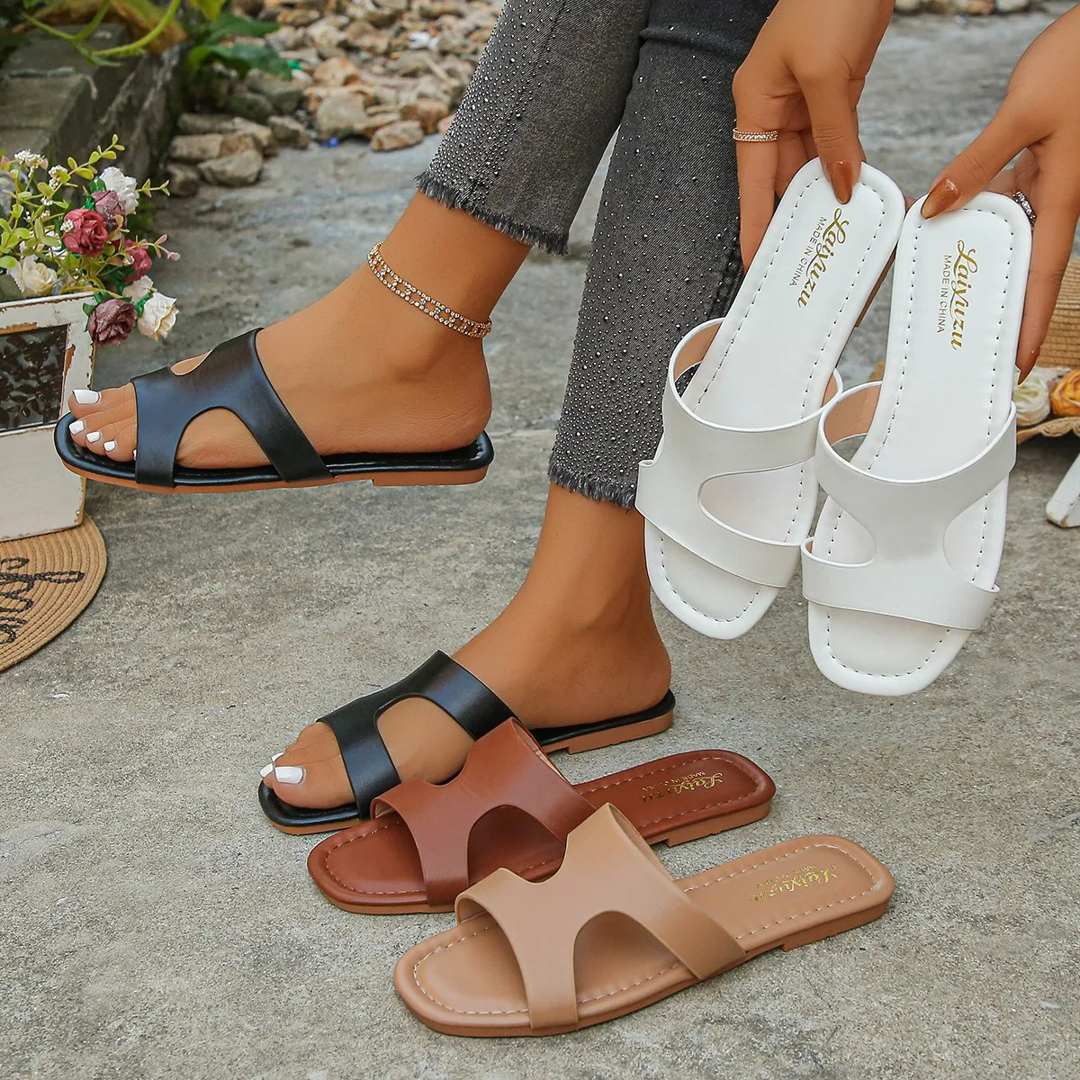 

Новые женские шлепанцы-сандалии для вечеринок, модные водонепроницаемые римские шлепанцы, повседневная пляжная обувь, тренд сезона