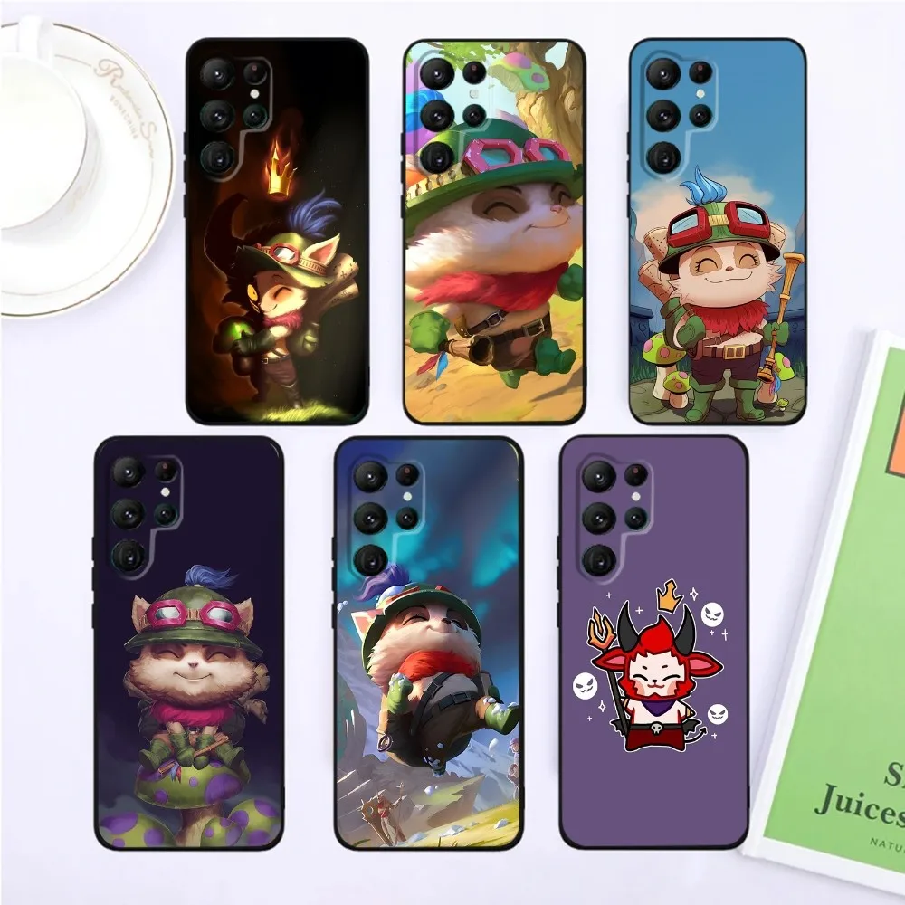 L-League of Legends Teemo Phone Case For SamsungS24,S23,S22,S21,Ultra Pro S10,S30Plus,S9,20lite Black Cover