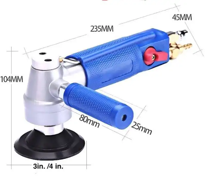 Hot  sell different speed pneumatic tool air angle grinder for wet flexible polishing pad grinding tools