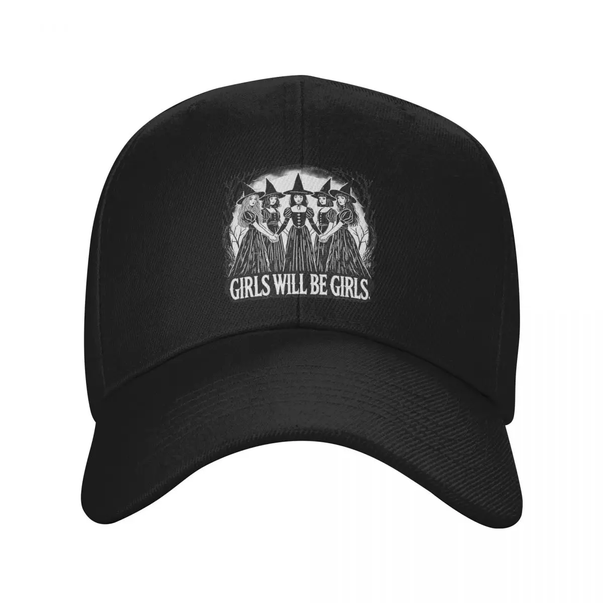 Men Women Girls Will Be Girls Witch Coven Empowering Gothic Design Cap Outdoor Baseball Caps Hat Sun Hat Adjustable Dad Hat