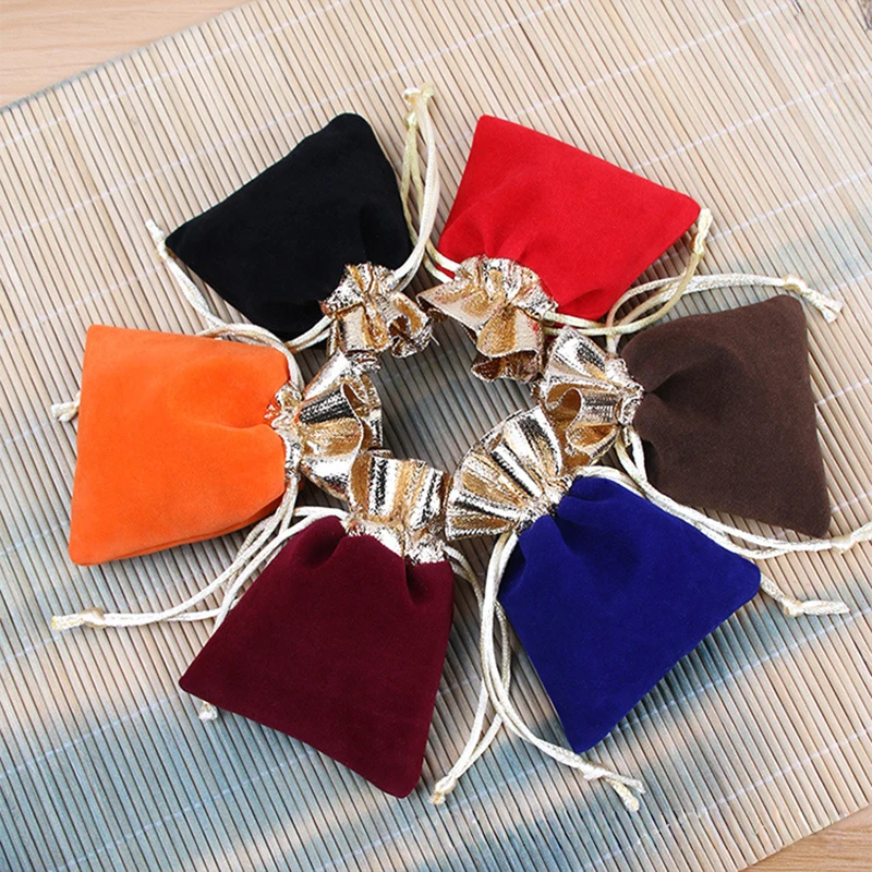 

30PCS Elegant Velvet Jewelry Pouch Soft Flannel Lint-Free Drawstring Sachet for Rings, Necklaces & Watches Gilt-Edged Gift Bag