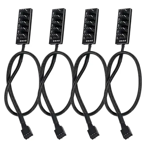 4 Pack For Pwm Fan For Hub Splitter 1 To 5 Way Power Extension Cable With PVC Wire For PC Case Cooling System Electronic