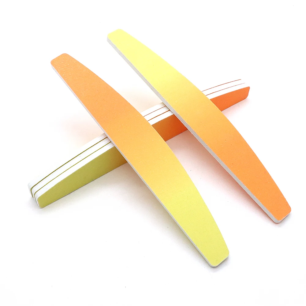 5 قطعة/المجموعة المغلفة ورقة التدرج نصف القمر ملفات الأظافر 180/180 حصى أدوات مانيكير المهنية للأظافر الطبيعية الرملي تلميع