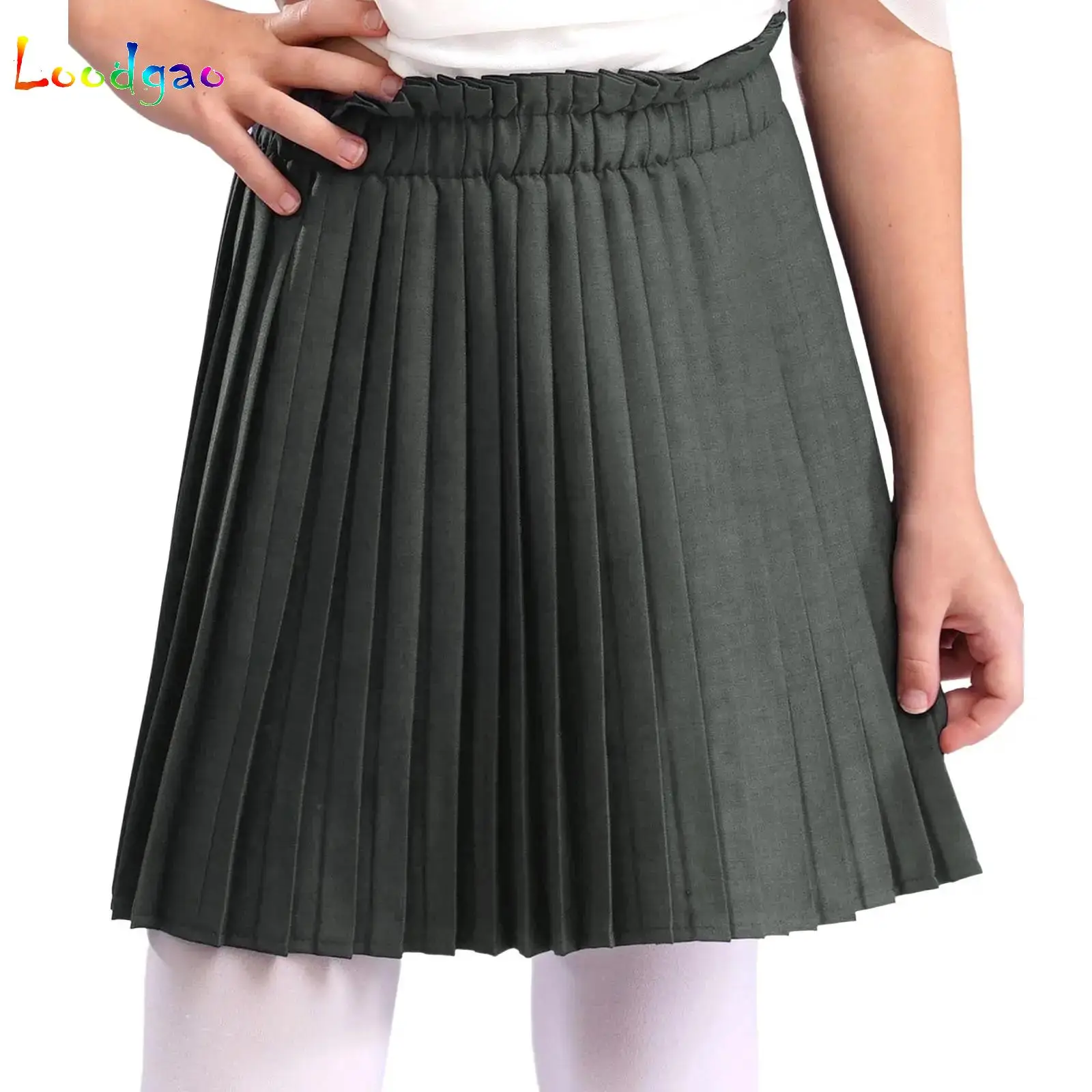 

Big Girls A-Line Pleated Skirt Autumn Spring Princess Pleated Children School Uniform High Waist Mini Tutu Skirts Kids Clothing