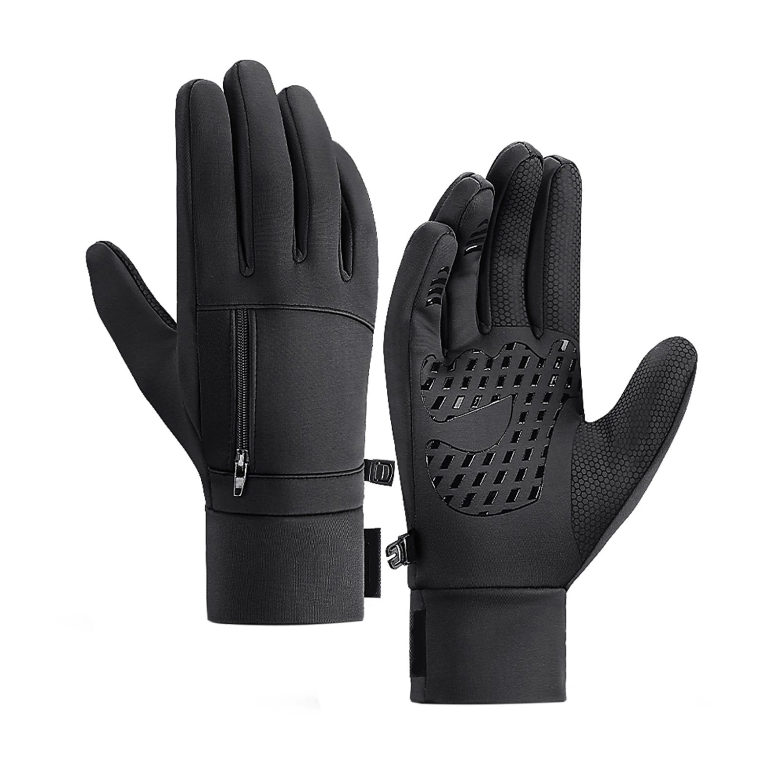 

Men Winter Waterproof Gloves Touchscreen Pocket Anti-Slip Fleece Thermal Sport Gloves