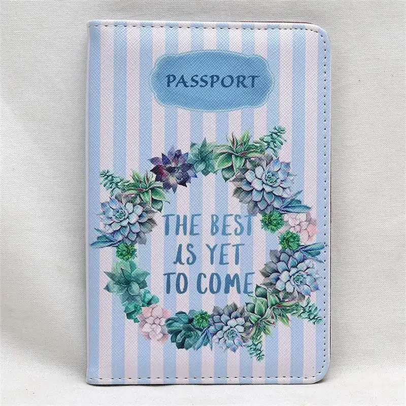 Attractive Flower Pattern Travel Passport Cover Document Card Travel Passport Holder Credit Card Case Ladies ID Card Wallets Hot