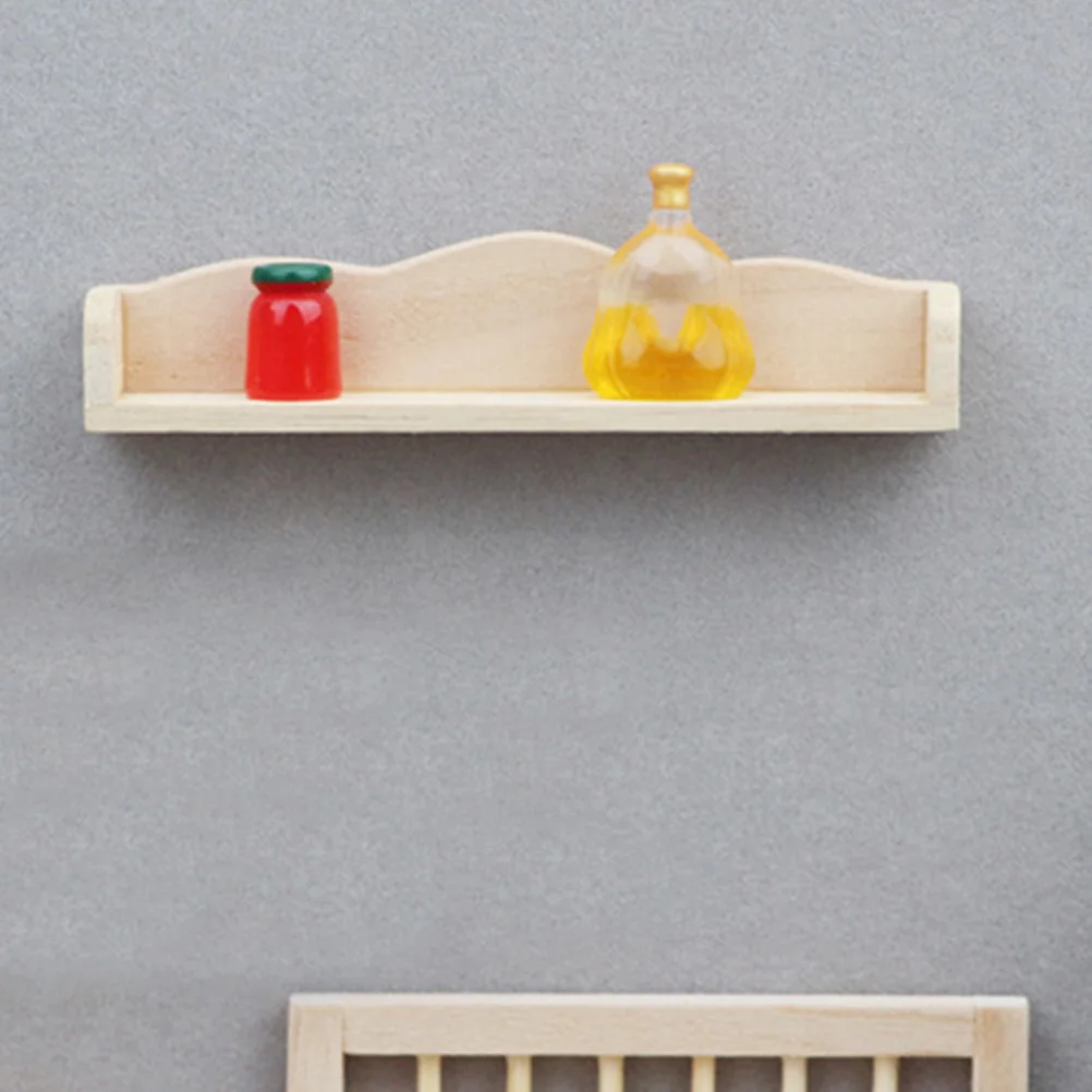 3 Pcs Miniature House Rack Child Shelfs Wooden Dollhouse Kitchen Furniture