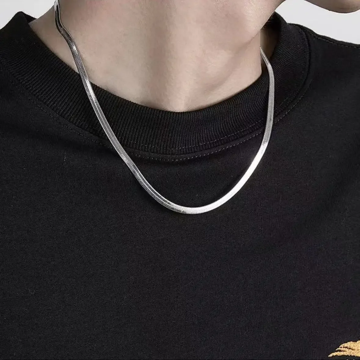 New arrive 16-24in Solid silver 18K Gold originality 4MM Clavicle Necklace for Women Men fine Jewelry wedding party gift 40-60CM