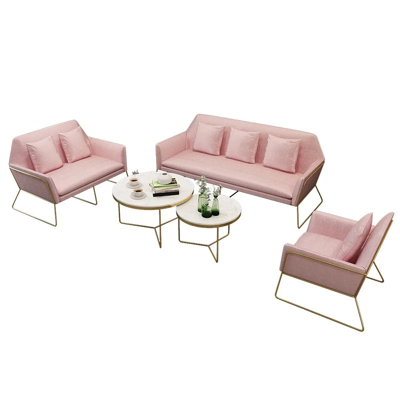 Sofá de tela para sala de estar, combinación de oficina, recepción, asiento de tarjeta de ocio, pequeño apartamento, hogar, sofá perezoso simple