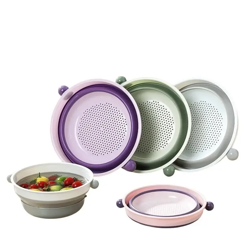 Double Layer Collapsible Colander 2 In 1 Drain Wash BPA Free For Kitchen Wash Fruits Veggies Pasta - view 6