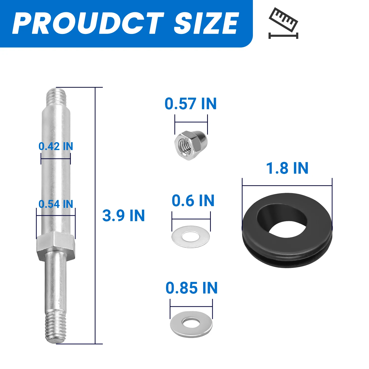 Golf Cart Top Front Roof Support Bolt Stud and Grommet Repair Kits For YAMAHA G14, G16, G19 JN6-K834A-02-00  JN3-K832F-00-00