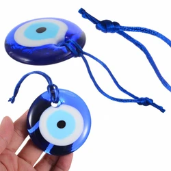Lucky Turkish Greek Evil Blue Eye Charm Pendant Blue Lamp Work Glass Car Home Amulet Pendant Eye Jewelry Accessories