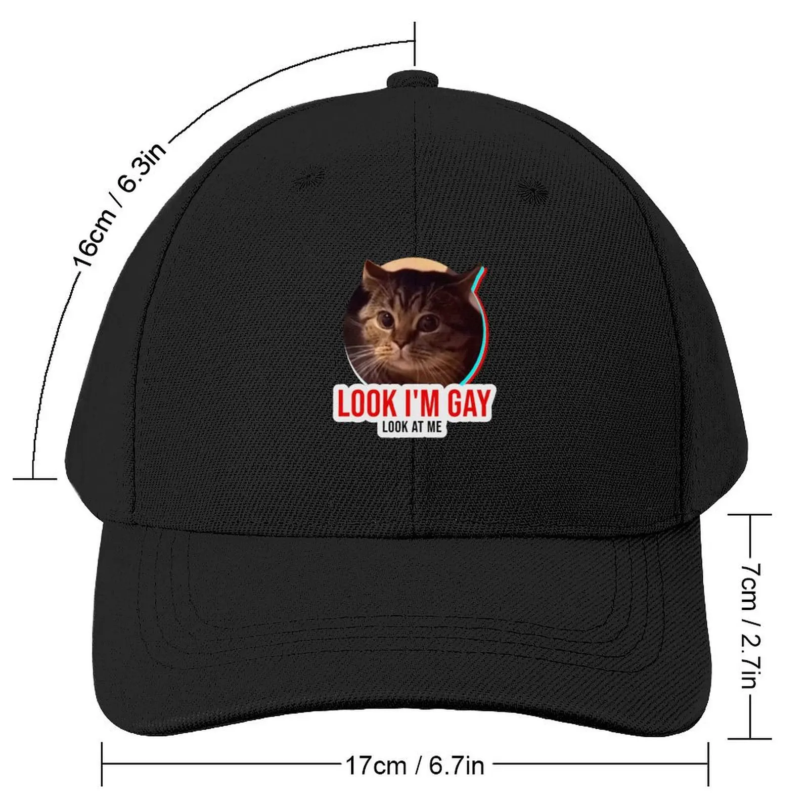 Look i'm gay meme cat tiktok t-shirt and stickers Baseball Cap Golf Hat Thermal Visor Mens Tennis Women's