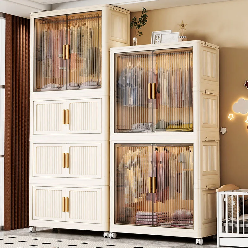 Armoire pliable pour adultes sans installation, penderie simple pour chambre à coucher – Meuble de rangement peu encombrant pour vêtements de bébé