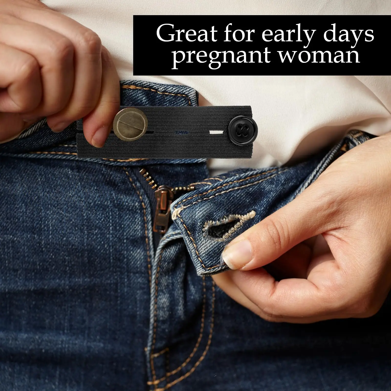 1/5PC Elastische Taille Extender Gürtel Praktische Taille Verlängerung Schnalle Für Schwangere Frauen Männer Frauen Jeans Verstellbarer Bund – Detail 7