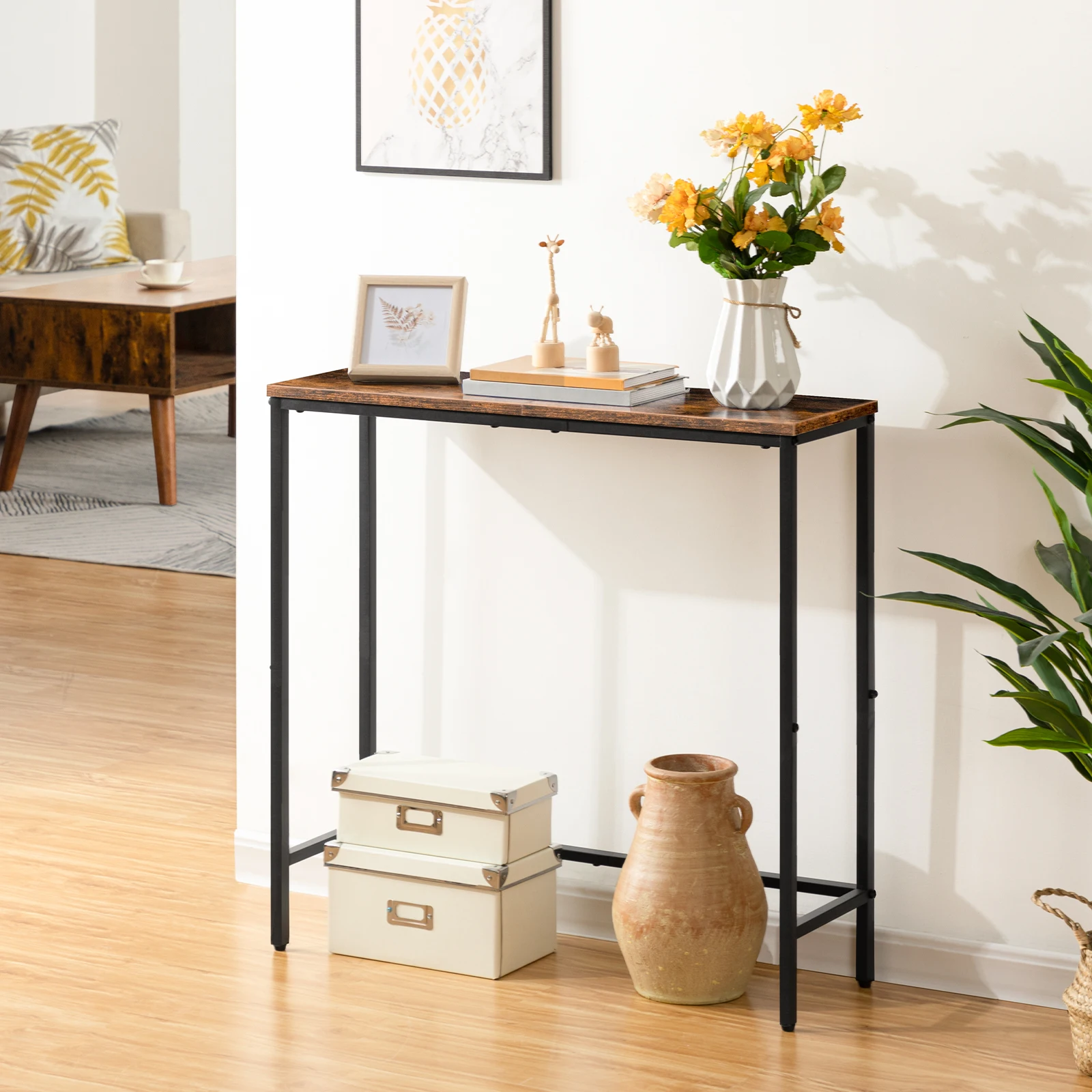 Slim Console Table for Hallway Compact Display Table  Sofa Table for Small Spaces Entryway, Living Room, Sturdy